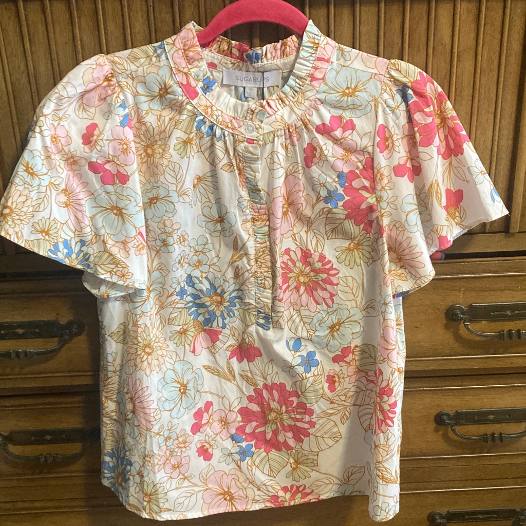 Sugarlips Cotton Floral Top Nwt